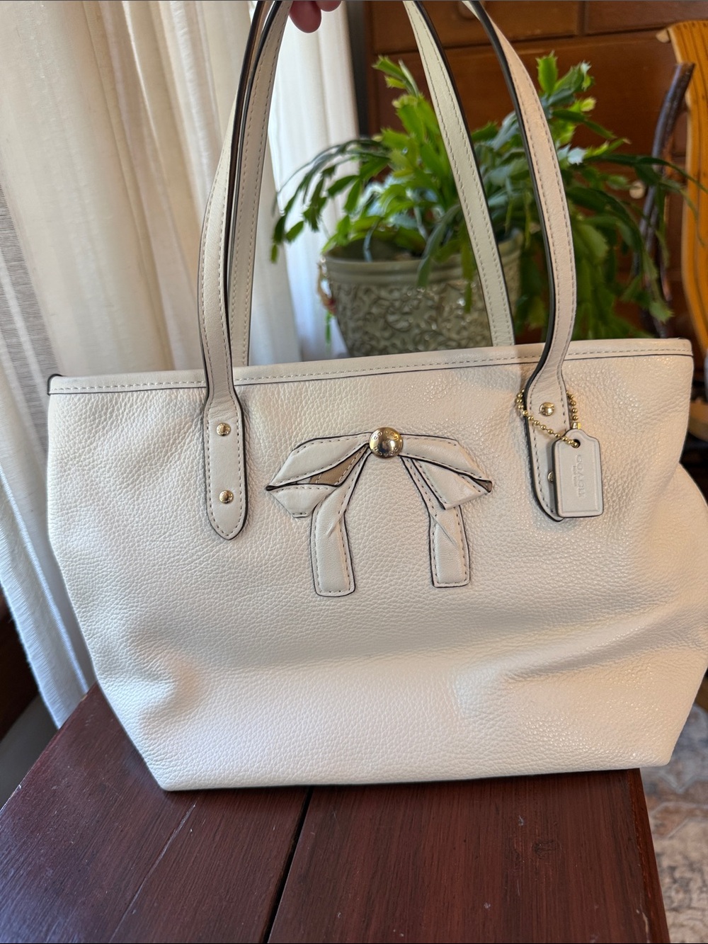 COACH Mini City Zip Tote with Bow